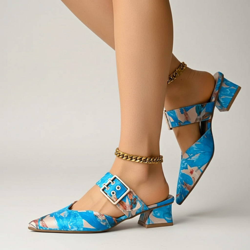 EQ FJ – Premium Vol 2 | Women Printed Buckle Block Heels