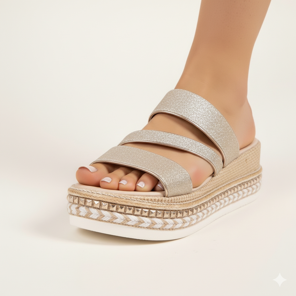EQ SN – Comfort Vol 12 | Women’s Sparkle Platform Slip-On Sandals