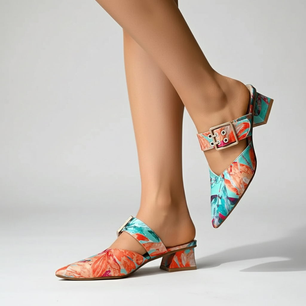 EQ FJ – Premium Vol 2 | Women Printed Buckle Block Heels