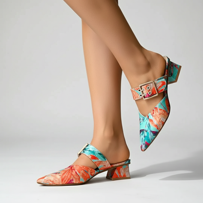 EQ FJ – Premium Vol 2 | Women Printed Buckle Block Heels