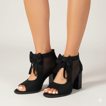 EQ SN – Comfort Vol 21 | Women’s Bow-Tie Peep Toe Block Heel Sandals