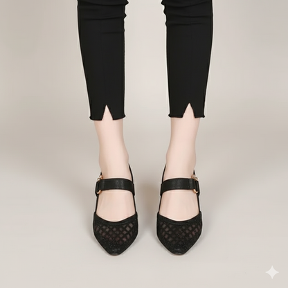 EQ SN – Comfort Vol 19 | Women’s Mesh Slingback Block Heel Pumps