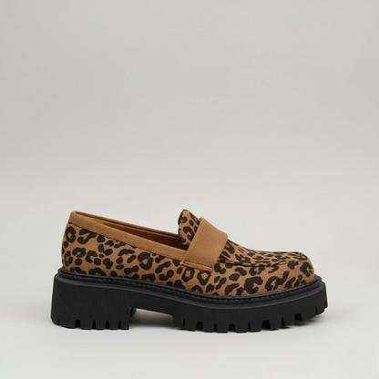 EQ - 006 | Orthopedic Leopard Platform Loafers For Women