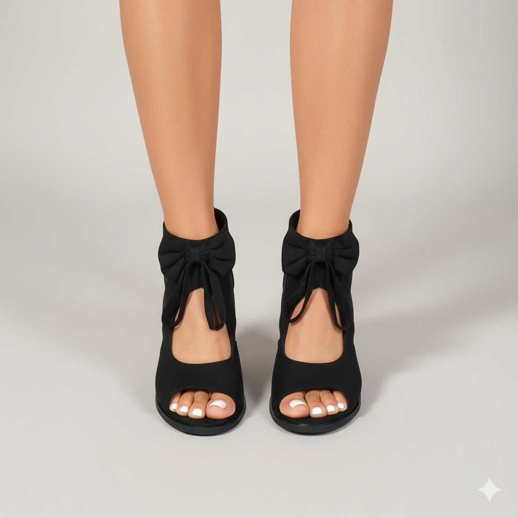 EQ SN – Comfort Vol 21 | Women’s Bow-Tie Peep Toe Block Heel Sandals