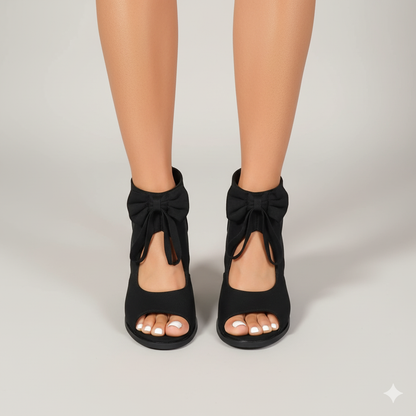EQ SN – Comfort Vol 21 | Women’s Bow-Tie Peep Toe Block Heel Sandals
