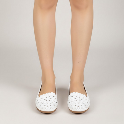 Orthopedic Floral Cut-Out Loafers For Women