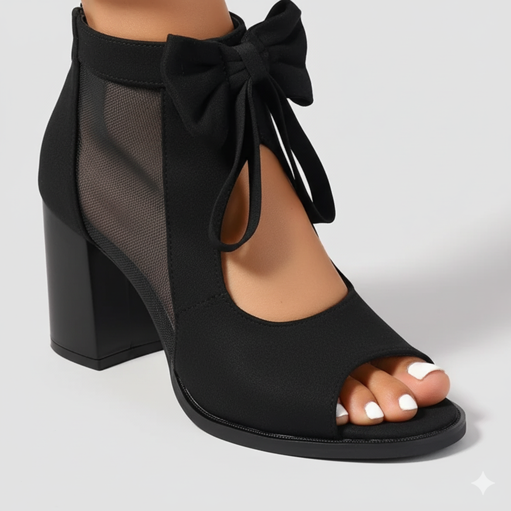 EQ SN – Comfort Vol 21 | Women’s Bow-Tie Peep Toe Block Heel Sandals