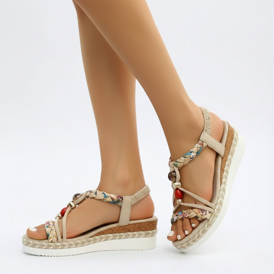 Women’s Boho Beaded Wedge Sandals