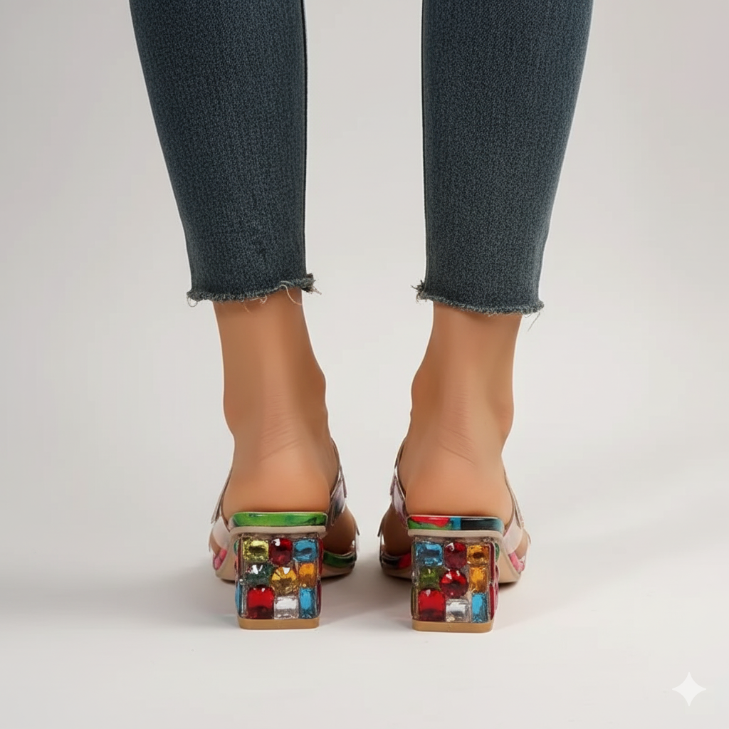 EQ CS – Summer Vol 8 | Women Colorblock Slip-On Block Heels