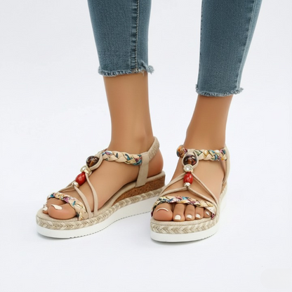 Women’s Boho Beaded Wedge Sandals
