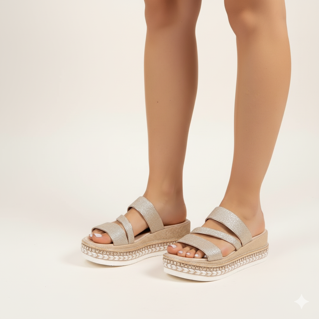 EQ SN – Comfort Vol 12 | Women’s Sparkle Platform Slip-On Sandals