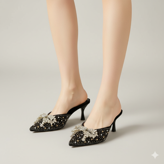 EQ GL – Glam Vol 2 | Women’s Jeweled Pointed-Toe Heeled Mules