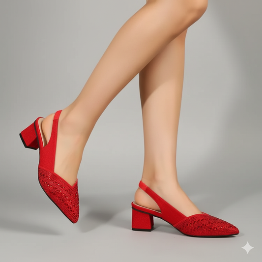 EQ GL – Glam Vol 4 | Women’s Sparkle Slingback Block Heel Sandals