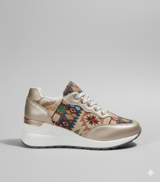 EQ SN – Comfort Vol 7 | Women’s Ethnic Pattern Orthopedic Wedge Sneakers