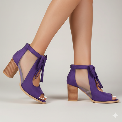 EQ SN – Comfort Vol 21 | Women’s Bow-Tie Peep Toe Block Heel Sandals