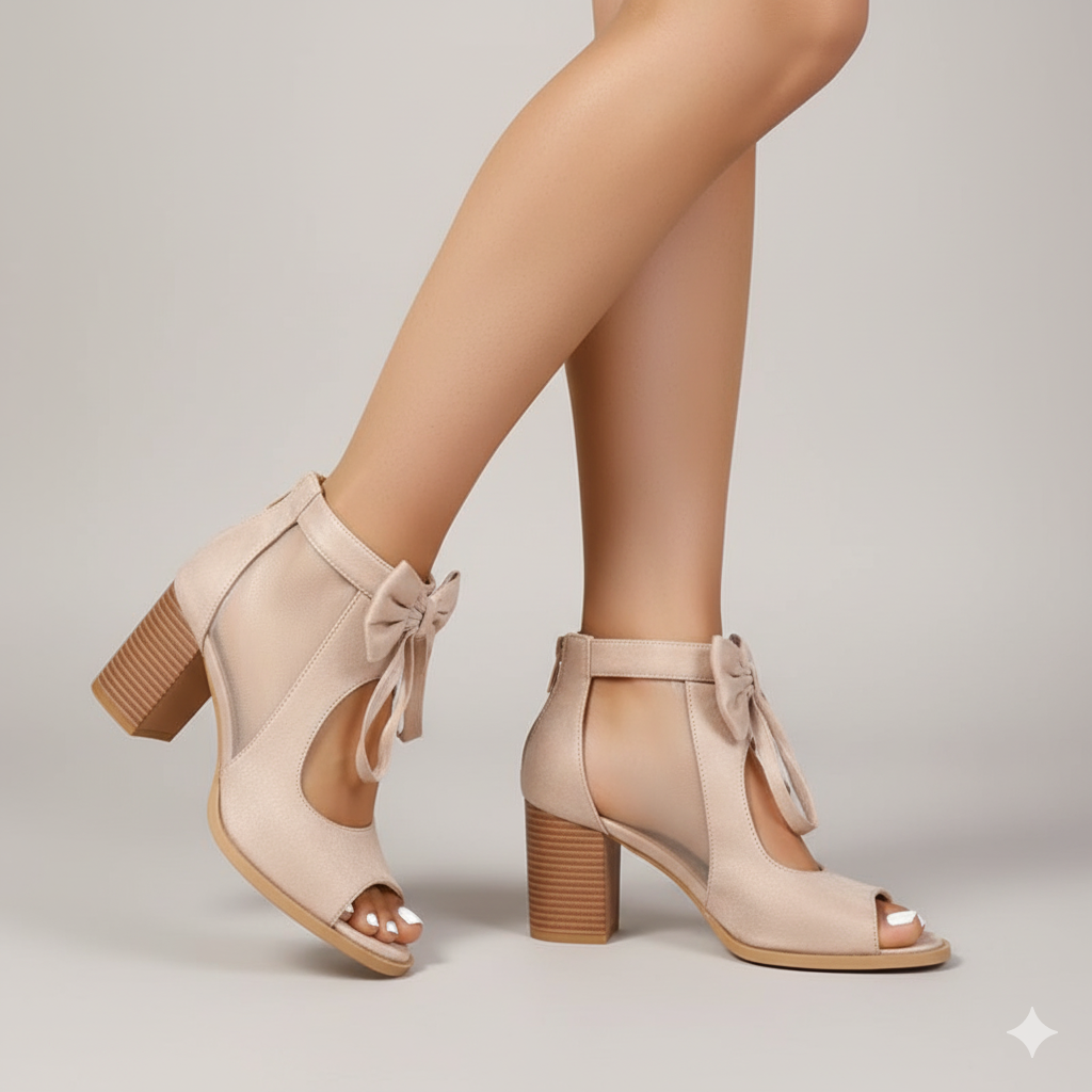 EQ SN – Comfort Vol 21 | Women’s Bow-Tie Peep Toe Block Heel Sandals