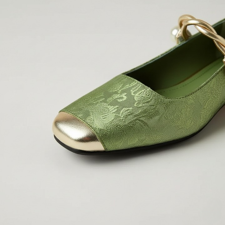 Women’s Pearl Strap Cap-Toe Flat