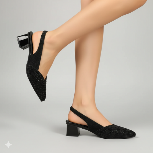 EQ GL – Glam Vol 4 | Women’s Sparkle Slingback Block Heel Sandals