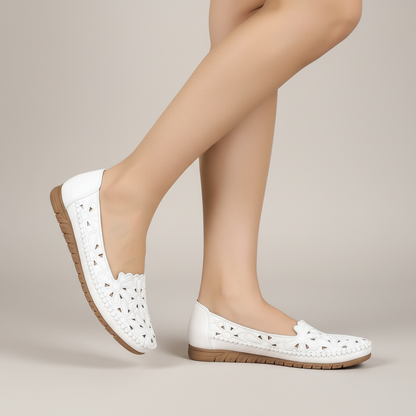 Orthopedic Floral Cut-Out Loafers For Women